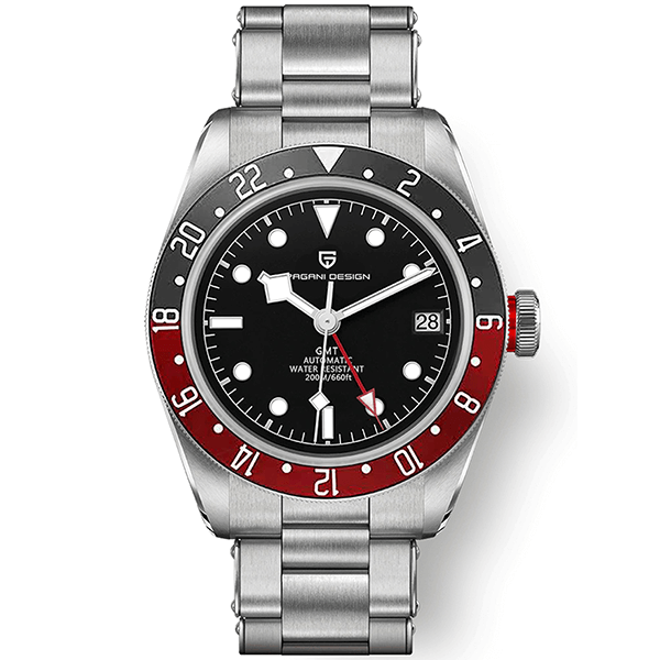  שעון יד אוטומטי דגם GMT למראה גברי ספורטיבי