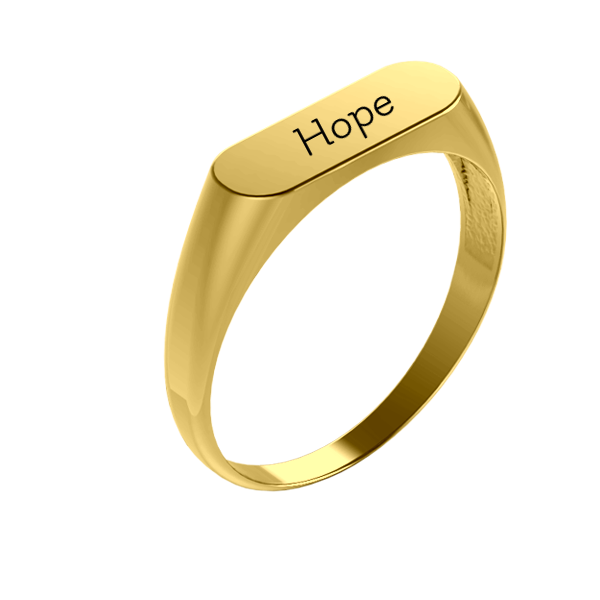 Make Me Baronial Gold - טבעת חריטה מזהב 14K